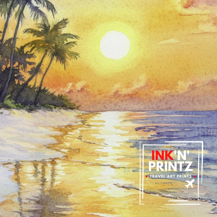 Key West Florida Watercolor Painting Key West Beach Art Florida Poster Watercolor Seascape Tropical Art Key West Decor