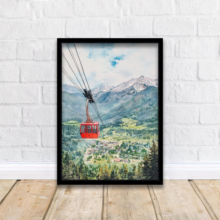 Estes Park Watercolor Painting Colorado Landscape Art Estes Park Poster Scenic Mountain Watercolor Nature Art