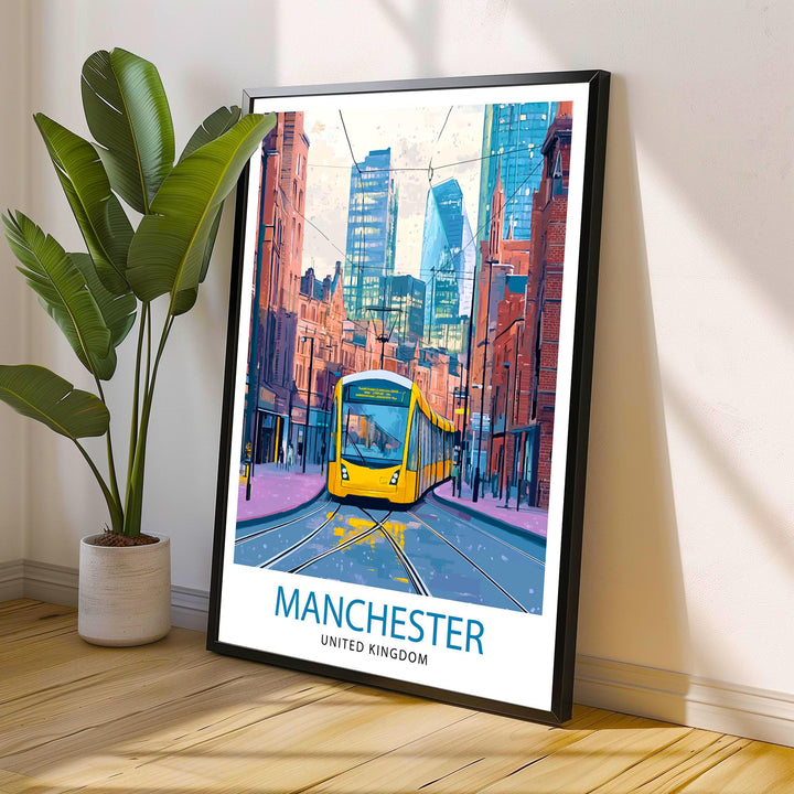 Manchester Travel Poster UK City Art Manchester Poster Scenic Urban Poster Manchester Skyline Decor