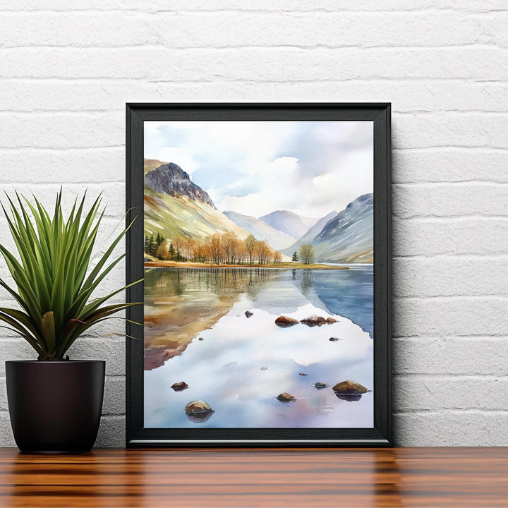Buttermere Watercolor Painting Lake District Art Buttermere Print Scenic UK Watercolor Nature Decor