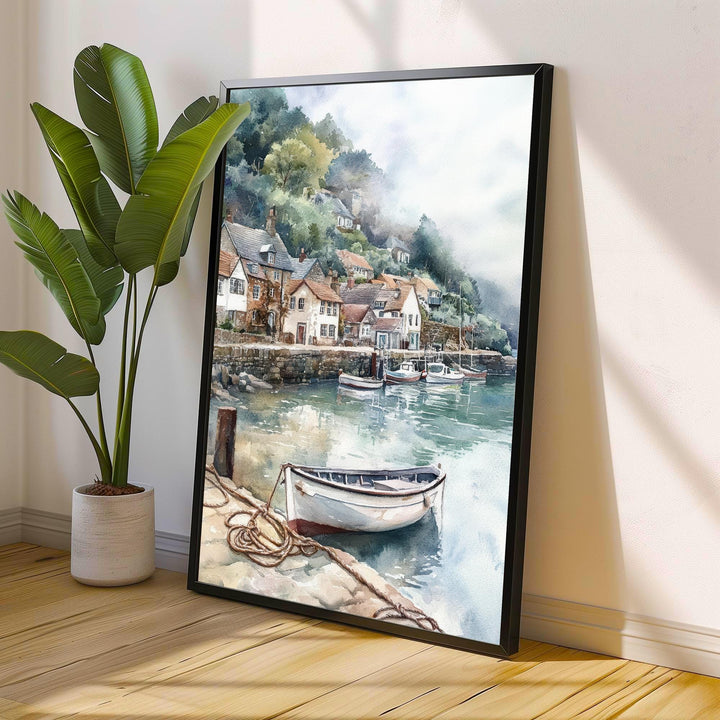 Cloverly Harbour Watercolor Print Coastal Art Cloverly Harbour Painting Scenic Seaside Watercolor Decor