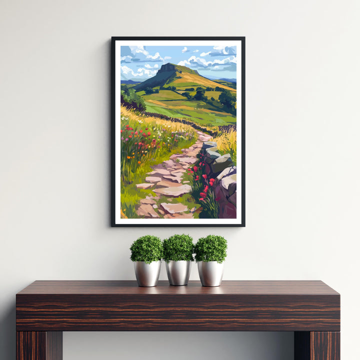 Peak District Travel Poster UK Landscape Art Peak District Print Scenic Countryside Poster British Nature Decor