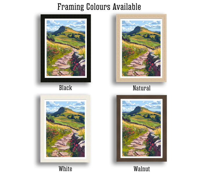 Peak District Travel Poster UK Landscape Art Peak District Print Scenic Countryside Poster British Nature Decor