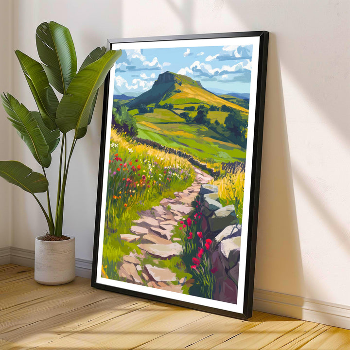 Peak District Travel Poster UK Landscape Art Peak District Print Scenic National Park Poster British Countryside Decor