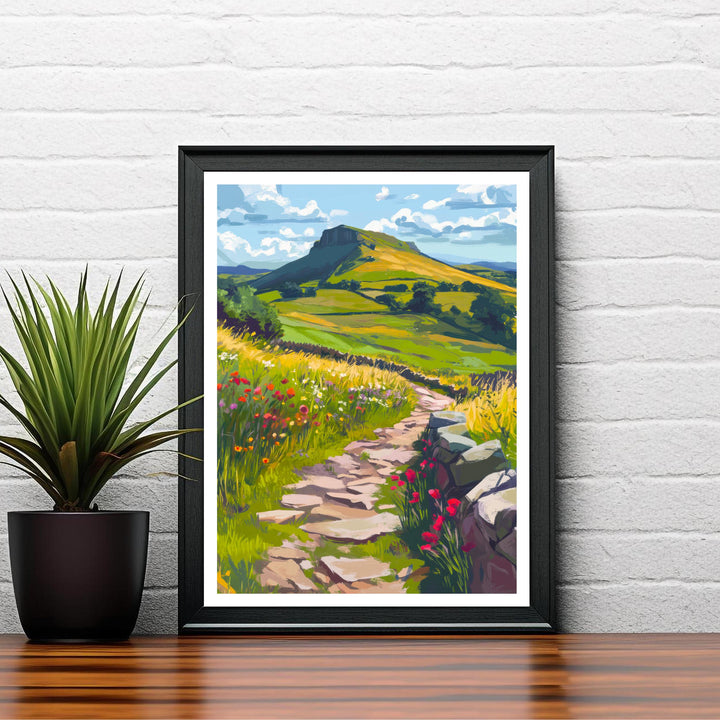Peak District Travel Poster UK Landscape Art Peak District Print Scenic National Park Poster British Countryside Decor