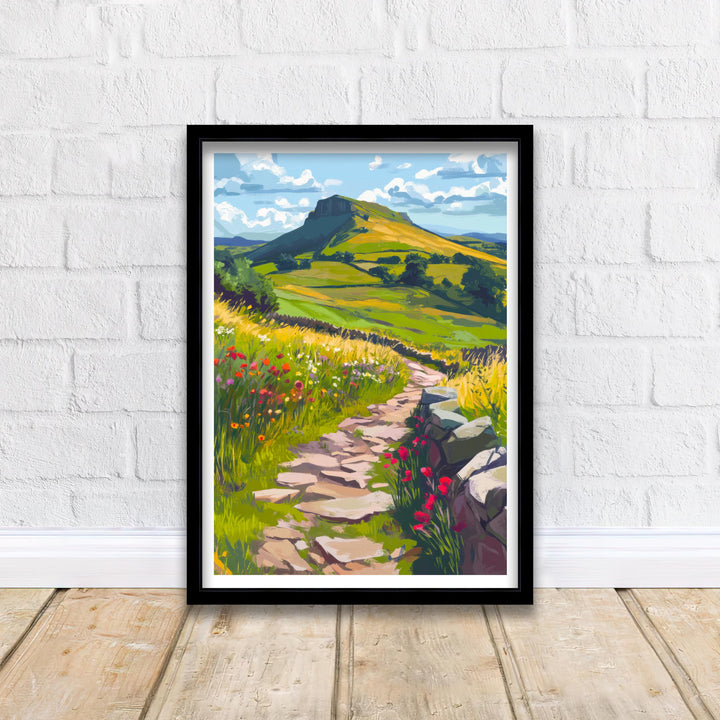 Peak District Travel Poster UK Landscape Art Peak District Print Scenic National Park Poster British Countryside Decor