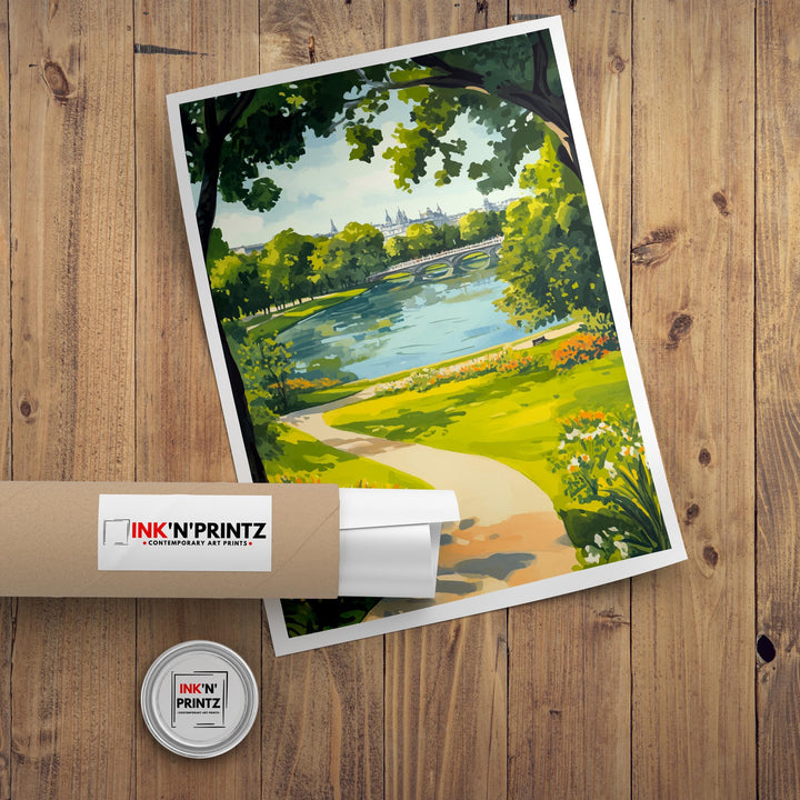 Hyde Park Travel Poster London Park Art Hyde Park Print Scenic London Poster British Nature Decor