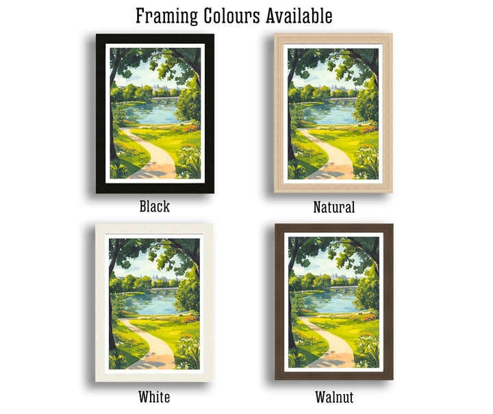 Hyde Park Travel Poster London Park Art Hyde Park Print Scenic London Poster British Nature Decor