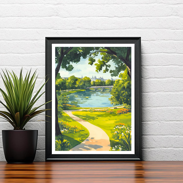 Hyde Park Travel Poster London Park Art Hyde Park Print Scenic London Poster British Nature Decor