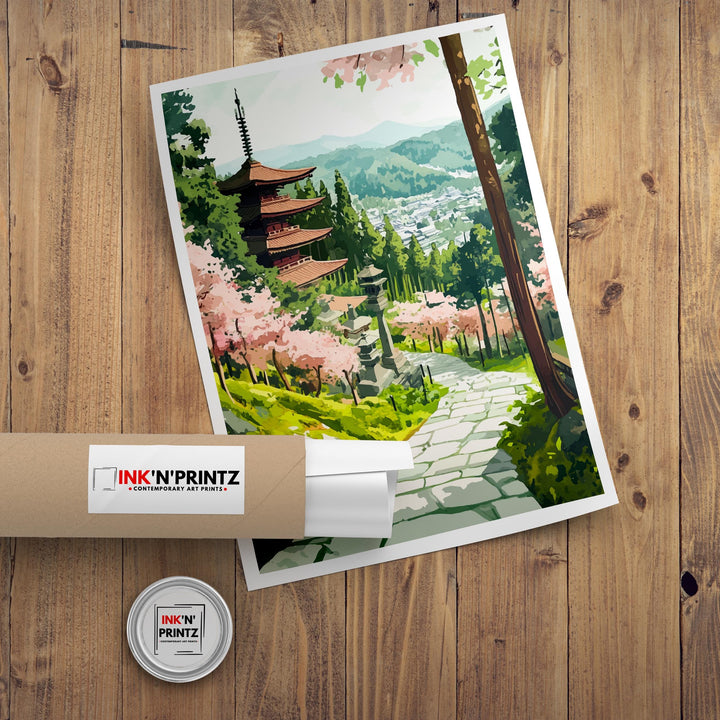 Kyoto Travel Poster Japan City Art Kyoto Print Scenic Japanese Landscape Poster Kyoto Decor