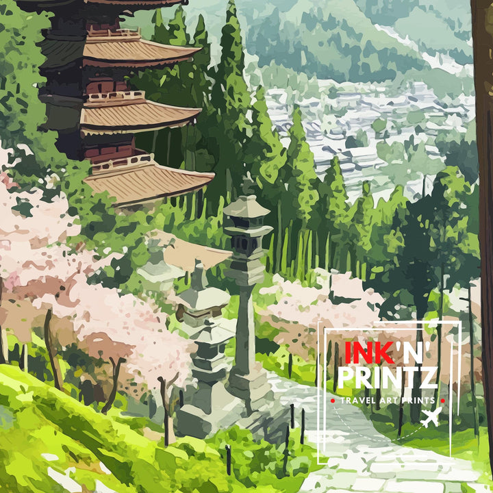 Kyoto Travel Poster Japan City Art Kyoto Print Scenic Japanese Landscape Poster Kyoto Decor