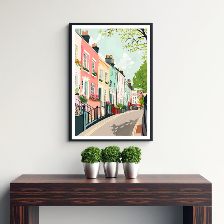 Notting Hill Travel Poster London City Art Notting Hill Print Scenic London Poster Notting Hill Decor