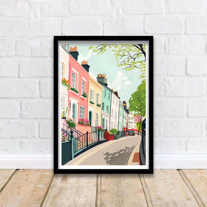 Notting Hill Travel Poster London City Art Notting Hill Print Scenic London Poster Notting Hill Decor