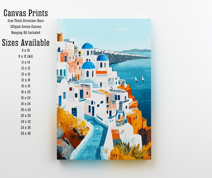 Santorini Greece Travel Poster Greek Island Art Santorini Print Scenic Greek Village Poster Santorini Decor