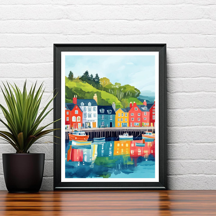 Tobermory Travel Poster Scottish Village Art Tobermory Print Scenic Isle of Mull Poster Tobermory Decor