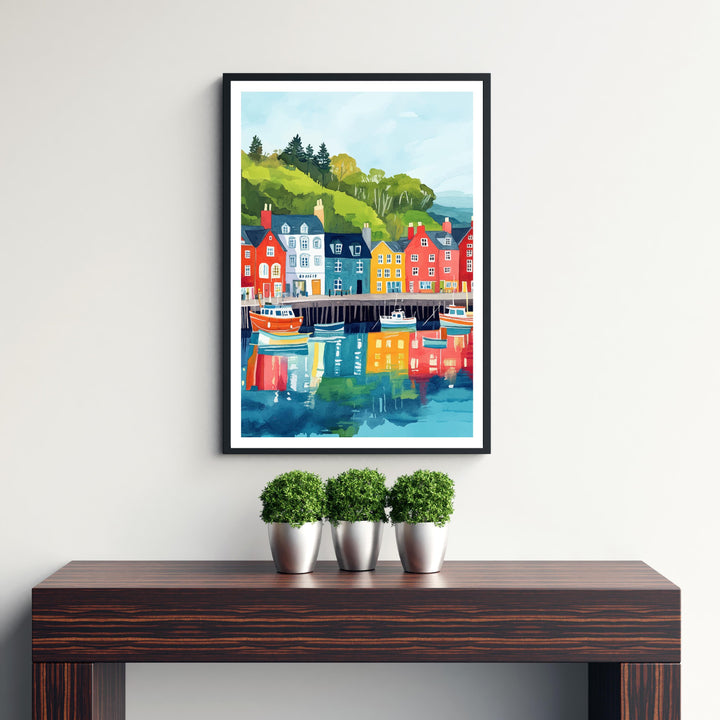Tobermory Travel Poster Scottish Village Art Tobermory Print Scenic Isle of Mull Poster Tobermory Decor