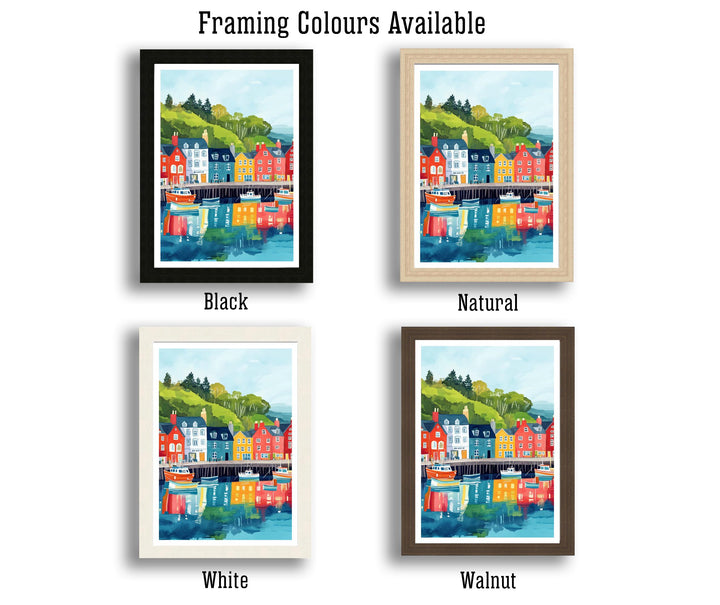 Tobermory Travel Poster Scottish Village Art Tobermory Print Scenic Isle of Mull Poster Tobermory Decor