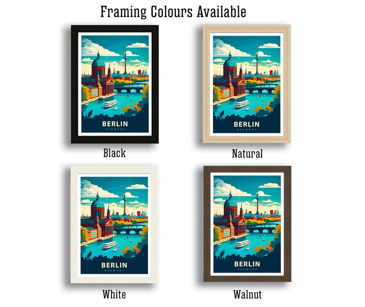 Berlin Germany Travel Poster Berlin City Art Berlin Skyline Print Scenic Germany Poster Berlin Wall Art