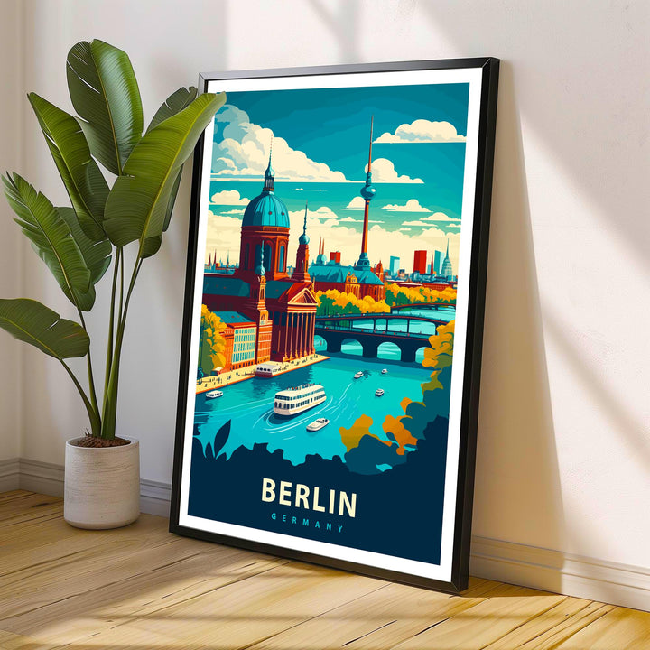 Berlin Germany Travel Poster Berlin City Art Berlin Skyline Print Scenic Germany Poster Berlin Wall Art