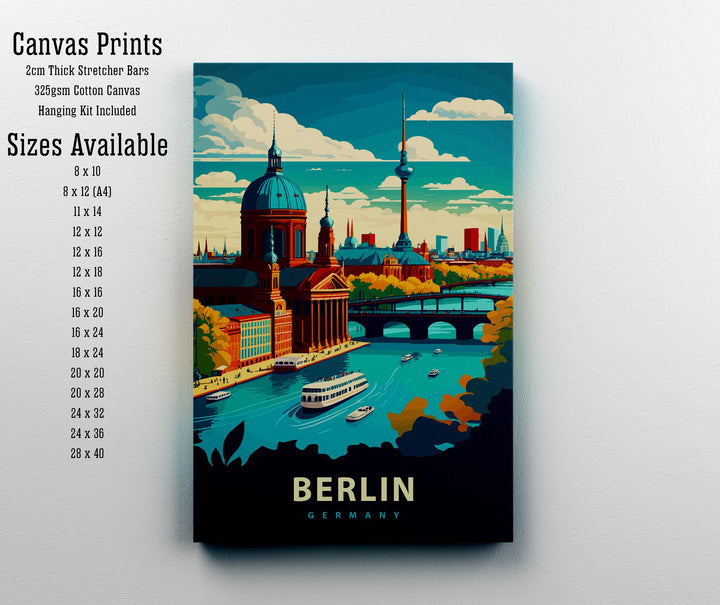 Berlin Germany Travel Poster Berlin City Art Berlin Skyline Print Scenic Germany Poster Berlin Wall Art