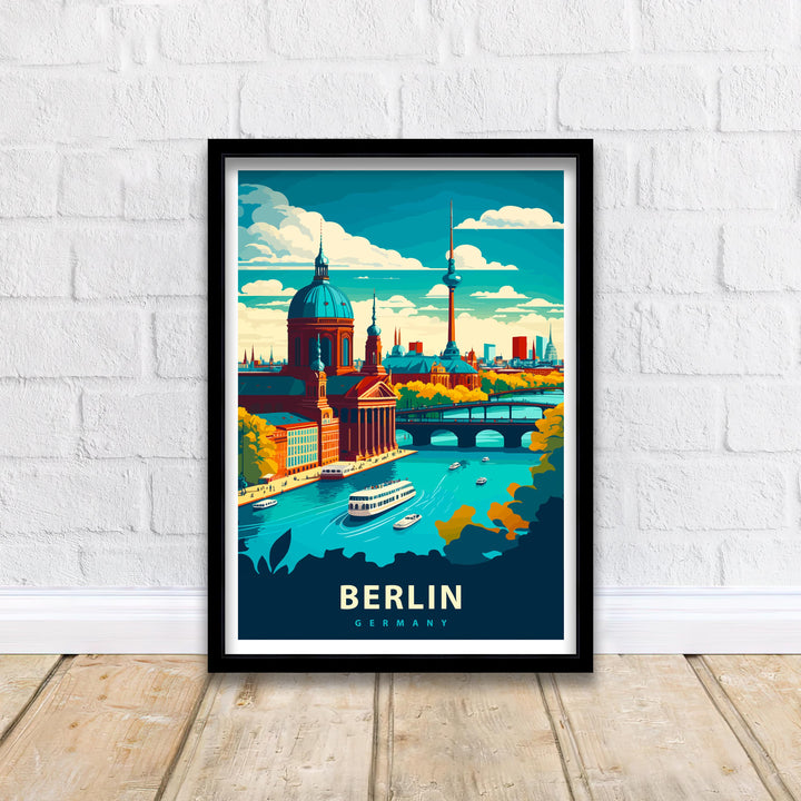 Berlin Germany Travel Poster Berlin City Art Berlin Skyline Print Scenic Germany Poster Berlin Wall Art