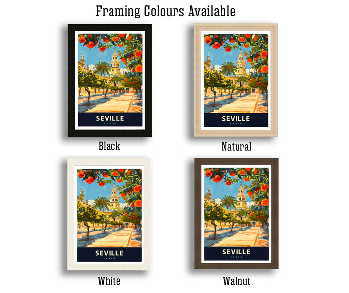 Seville Spain Travel Poster Spanish City Art Seville Print Scenic Spain Poster Seville Architecture Decor