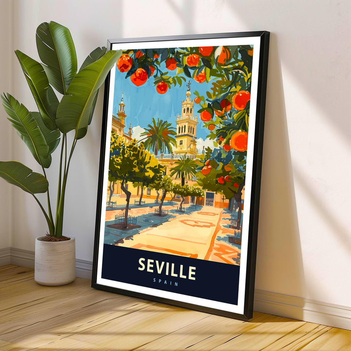 Seville Spain Travel Poster Spanish City Art Seville Print Scenic Spain Poster Seville Architecture Decor