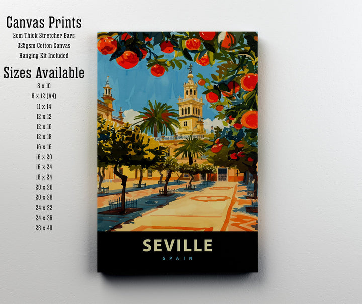 Seville Spain Travel Poster Spanish City Art Seville Print Scenic Spain Poster Seville Architecture Decor