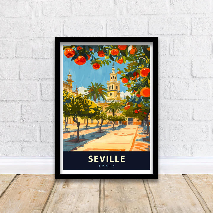 Seville Spain Travel Poster Spanish City Art Seville Print Scenic Spain Poster Seville Architecture Decor
