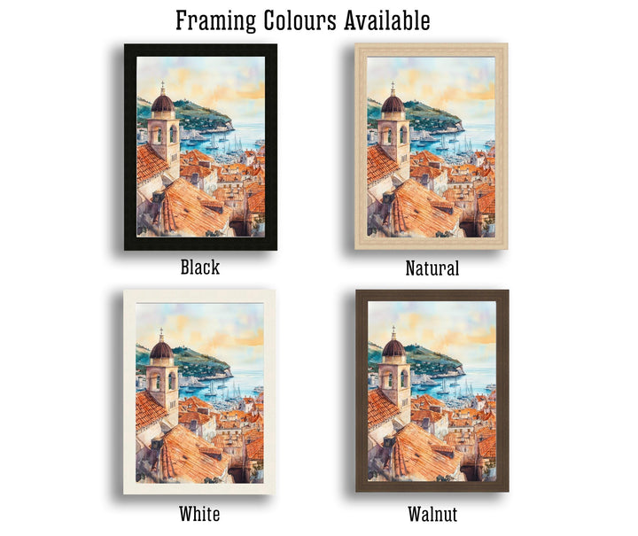 Dubrovnik Travel Poster Croatian City Art Dubrovnik Print Scenic Dubrovnik Wall Decor Historic Croatia Poster