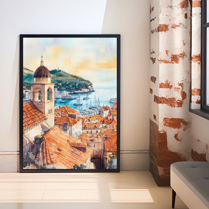 Dubrovnik Travel Poster Croatian City Art Dubrovnik Print Scenic Dubrovnik Wall Decor Historic Croatia Poster