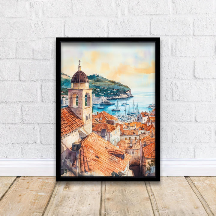 Dubrovnik Travel Poster Croatian City Art Dubrovnik Print Scenic Dubrovnik Wall Decor Historic Croatia Poster