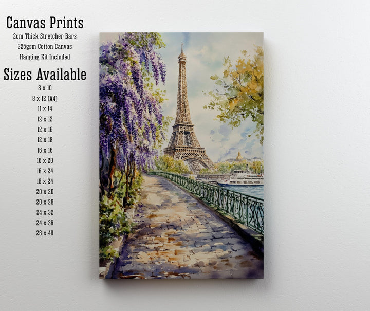 Paris Watercolor Painting Eiffel Tower Art Paris Print Scenic Watercolor Parisian Decor France Watercolor Art