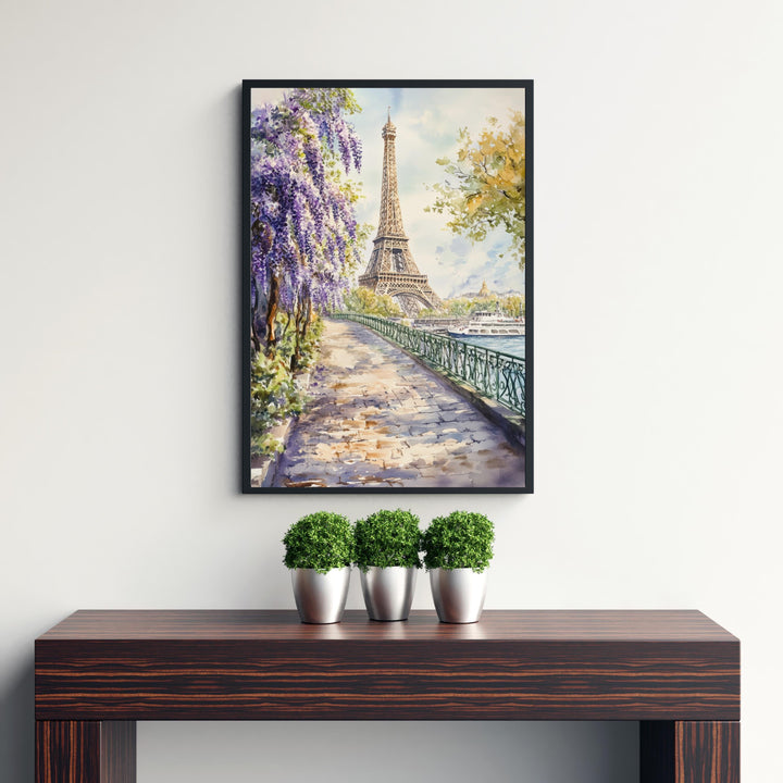 Paris Watercolor Painting Eiffel Tower Art Paris Print Scenic Watercolor Parisian Decor France Watercolor Art