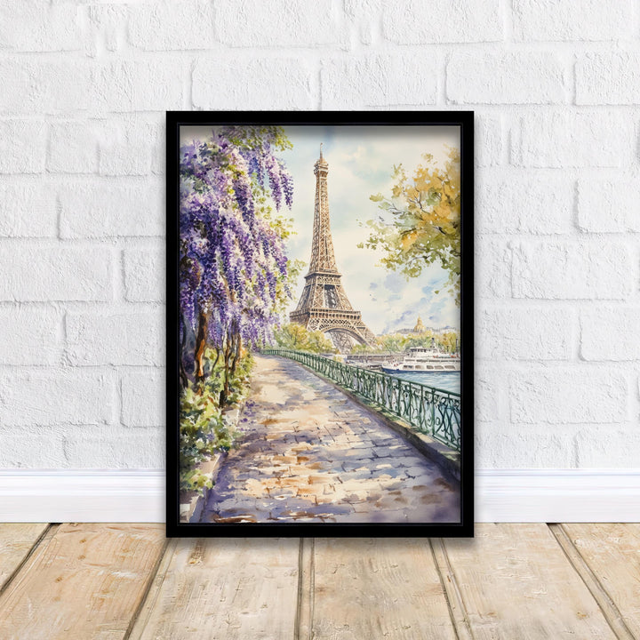 Paris Watercolor Painting Eiffel Tower Art Paris Print Scenic Watercolor Parisian Decor France Watercolor Art