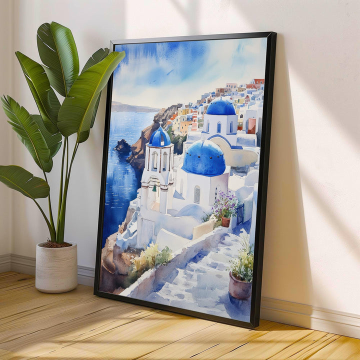 Sorrento Watercolor Painting Italy Coastal Art Sorrento Print Scenic Italy Watercolor Amalfi Coast Decor