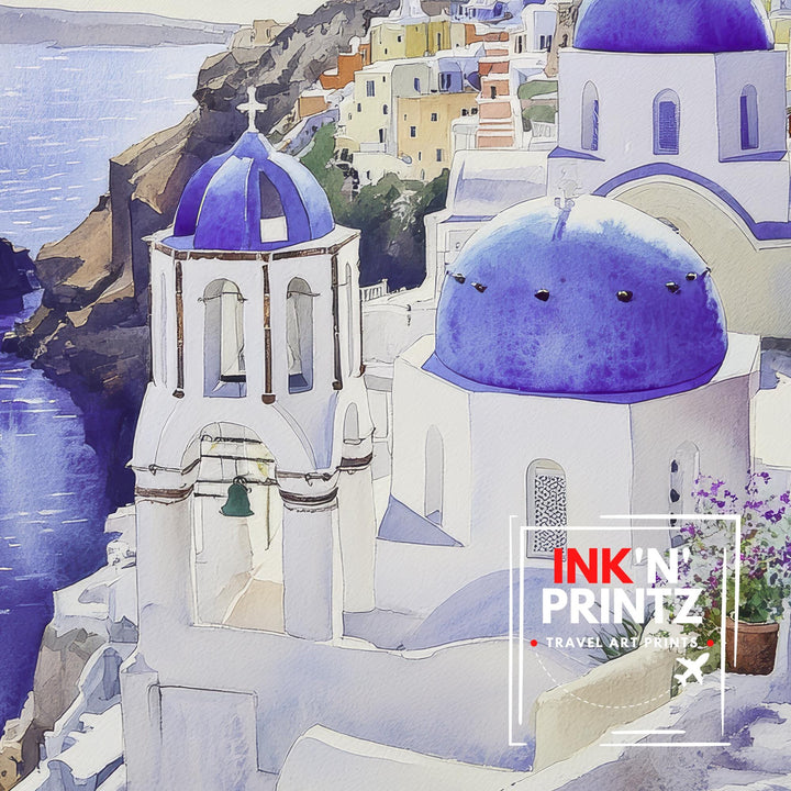 Sorrento Watercolor Painting Italy Coastal Art Sorrento Print Scenic Italy Watercolor Amalfi Coast Decor