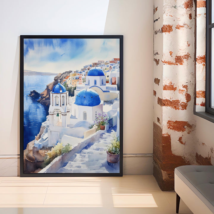 Sorrento Watercolor Painting Italy Coastal Art Sorrento Print Scenic Italy Watercolor Amalfi Coast Decor