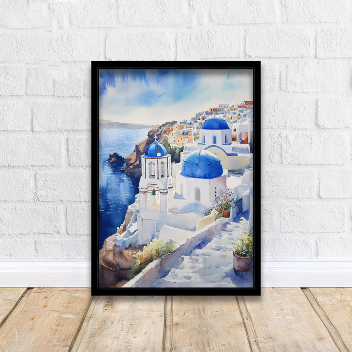 Sorrento Watercolor Painting Italy Coastal Art Sorrento Print Scenic Italy Watercolor Amalfi Coast Decor