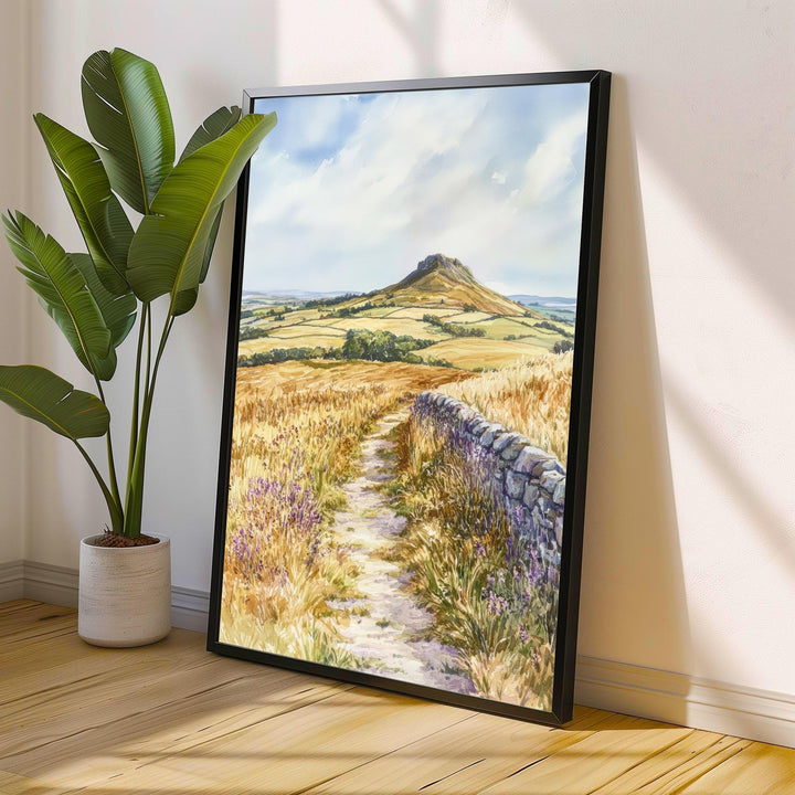 Roseberry Topping Watercolor Painting North Yorkshire Art Roseberry Topping Print Scenic UK Landscape Decor
