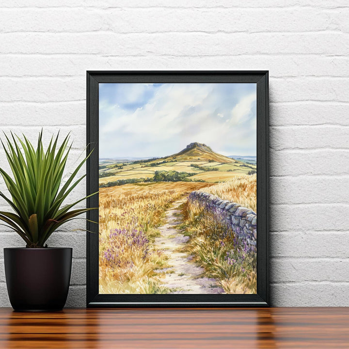 Roseberry Topping Watercolor Painting North Yorkshire Art Roseberry Topping Print Scenic UK Landscape Decor