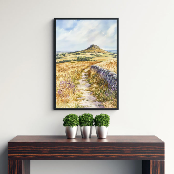 Roseberry Topping Watercolor Painting North Yorkshire Art Roseberry Topping Print Scenic UK Landscape Decor