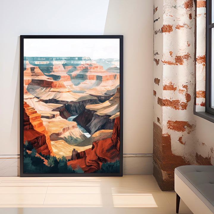 Grand Canyon Watercolor Painting Arizona Landscape Art Grand Canyon Print Scenic Canyon Watercolor Decor