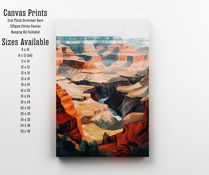 Grand Canyon Watercolor Painting Arizona Landscape Art Grand Canyon Print Scenic Canyon Watercolor Decor