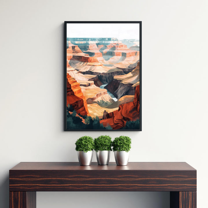 Grand Canyon Watercolor Painting Arizona Landscape Art Grand Canyon Print Scenic Canyon Watercolor Decor