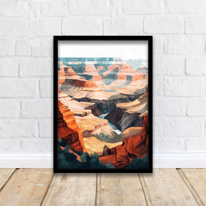 Grand Canyon Watercolor Painting Arizona Landscape Art Grand Canyon Print Scenic Canyon Watercolor Decor