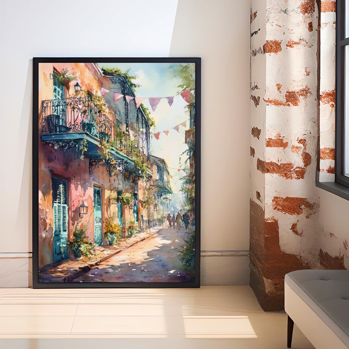 New Orleans Watercolor Poster Louisiana City Art New Orleans Print Scenic French Quarter Watercolor Decor