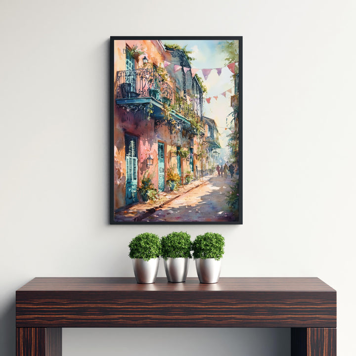 New Orleans Watercolor Poster Louisiana City Art New Orleans Print Scenic French Quarter Watercolor Decor