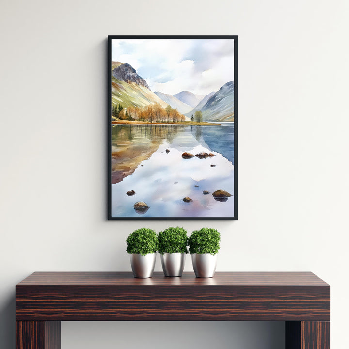 Buttermere Watercolor Painting Lake District Art Buttermere Print Scenic UK Watercolor Nature Decor