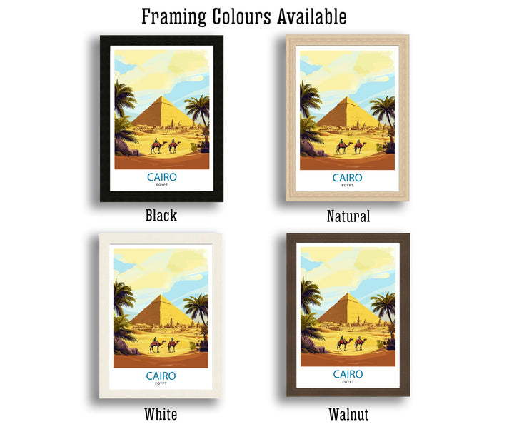 Egypt Travel Poster Egyptian Art Egypt Print Scenic Egypt Poster Pyramids Wall Decor Egyptian Landmark Art